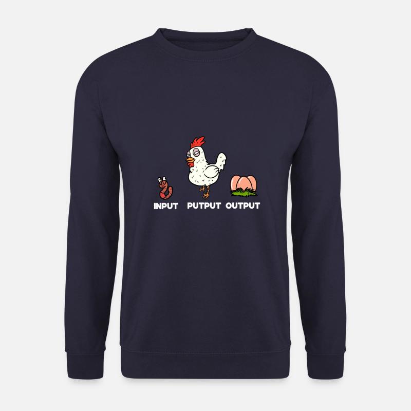 Lustiges Hühner Huhn Wurm Input Putput Geschenk - Unisex Pullover - Navy