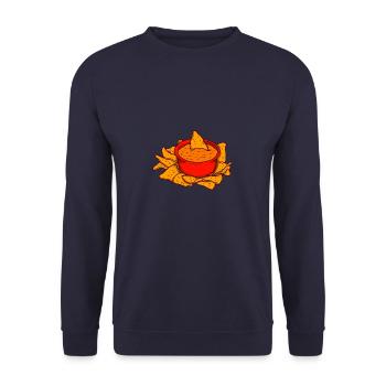 Nacho Cheese Nachos Käsedip Käsedip Dip Cadeau - Sweat-shirt Unisexe - marine - Devant - Alina (178cm) & Michal (187cm)