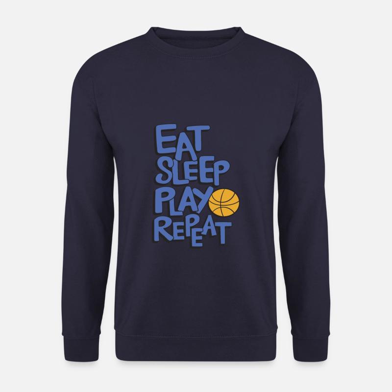 EAT SLEEP PLAY BASKETBALL REPEAT - Unisex Pullover - Navy