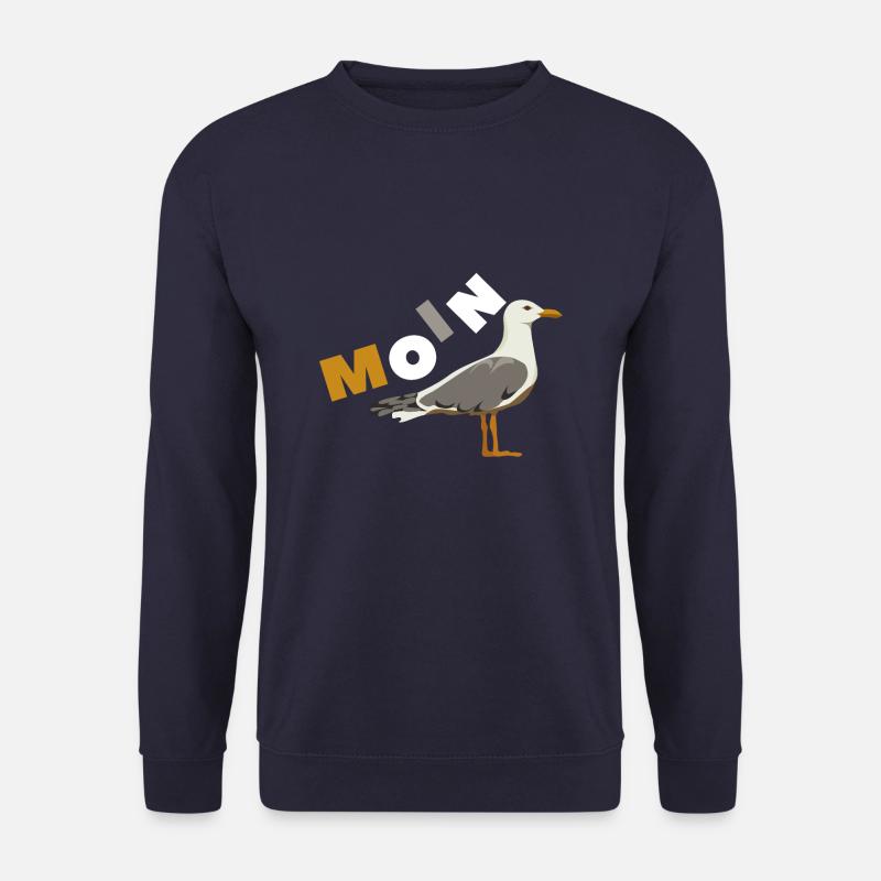 Moin mit Möwe Typisch Norddeutsches Wort - Unisex Pullover - Navy
