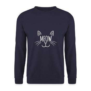 Meow meow chat chats cadeau de la gueule de bois kitty - Sweat-shirt Unisexe - marine - Devant - Alina (178cm) & Michal (187cm)