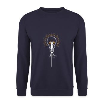 Elektriker Elektrik Elektroniker Elektroingenieur - Unisex Pullover - Navy - Vorne - Alina (178cm) & Michal (187cm)