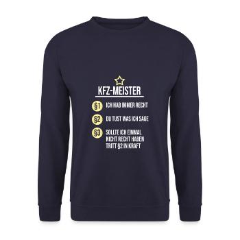 maître automobile - Sweat-shirt Unisexe - marine - Devant - Alina (178cm) & Michal (187cm)