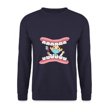 Dental Dentist Dentist Dental Assistant Doctor - Unisex Sweatshirt - navy - Front - Alina (178cm) & Michal (187cm)