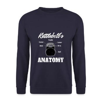 Kettlebell Anatomy T-Shirt - Unisex Pullover - Navy - Vorne - Alina (178cm) & Michal (187cm)