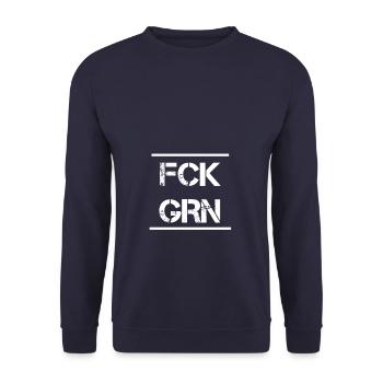 ANTI GRÜNEN FCK GRN Kapitalisten Dieselfaher - Unisex Pullover - Navy - Vorne - Alina (178cm) & Michal (187cm)
