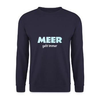 Meer geht immer - Unisex Pullover - Navy - Vorne - Alina (178cm) & Michal (187cm)