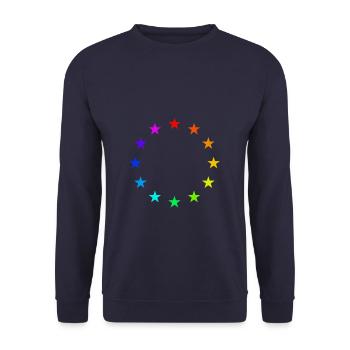 Rainbow Europe LGBT - Unisex Sweatshirt - navy - Front - Alina (178cm) & Michal (187cm)