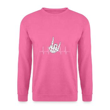 Fourche à frites ECG Mon cœur bat heavy metal rock - Sweat-shirt Unisexe - rose - Devant
