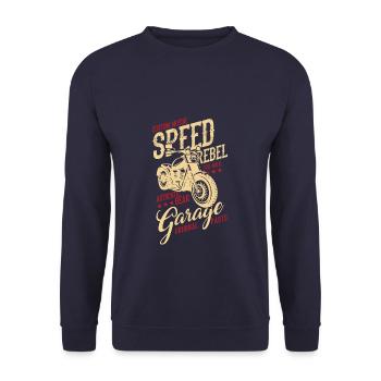 Motorrad Biker Motorradfahrer Mechaniker - Unisex Pullover - Navy - Vorne - Alina (178cm) & Michal (187cm)