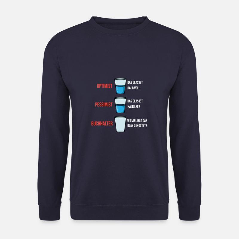 Optimist Pessimist Buchhalter - Unisex Pullover - Navy