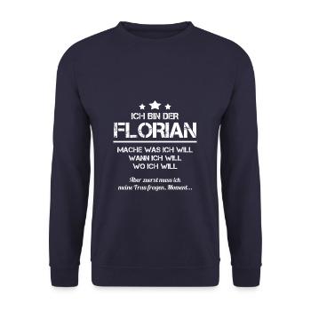 ich bin der florian - Unisex Pullover - Navy - Vorne - Alina (178cm) & Michal (187cm)