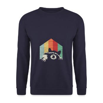 racoon - Unisex Sweatshirt - navy - Front - Alina (178cm) & Michal (187cm)