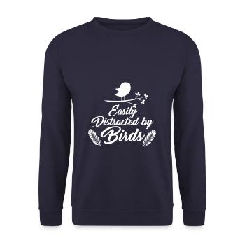 Vogelbeobachtung - Unisex Pullover - Navy - Vorne - Alina (178cm) & Michal (187cm)