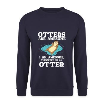otter - Unisex Pullover - Navy - Vorne - Alina (178cm) & Michal (187cm)
