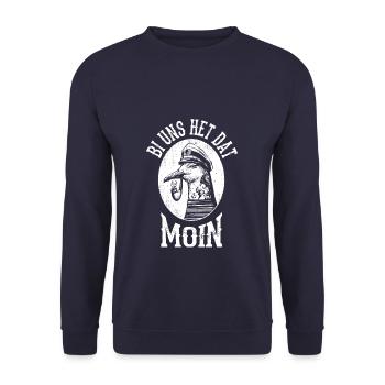 Plattdeutsch Norddeutsch Norddeutschland - Unisex Pullover - Navy - Vorne - Alina (178cm) & Michal (187cm)