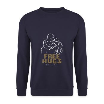 Brazilian Jiu-Jitsu Free Hugs Lu - Unisex Sweatshirt - navy - Front - Alina (178cm) & Michal (187cm)