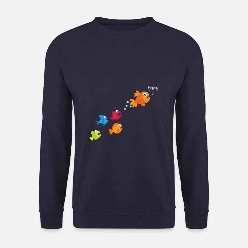 Fische Angeln Kinder Furzen Pupsen - Unisex Pullover - Navy