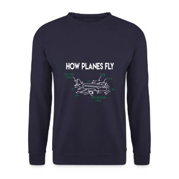 aviation engineer aerospace engineering airplane - Unisex Sweatshirt - navy - Front - Alina (178cm) & Michal (187cm)