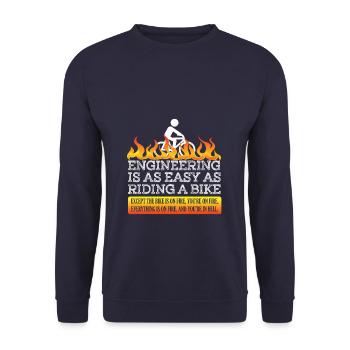 engineer - Unisex Sweatshirt - navy - Front - Alina (178cm) & Michal (187cm)