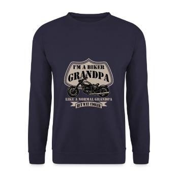 Moto grand-père petits-enfants - Sweat-shirt Unisexe - marine - Devant - Alina (178cm) & Michal (187cm)