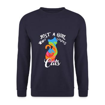 chats filles - Sweat-shirt Unisexe - marine - Devant - Alina (178cm) & Michal (187cm)