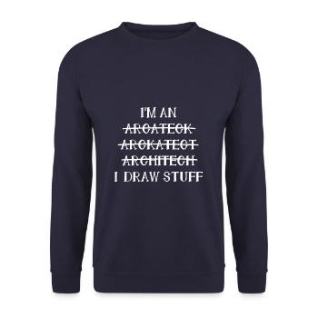 architecte - Sweat-shirt Unisexe - marine - Devant - Alina (178cm) & Michal (187cm)