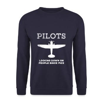 pilot - Unisex Sweatshirt - navy - Front - Alina (178cm) & Michal (187cm)