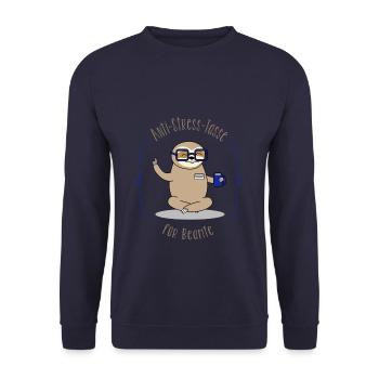 Funny official gift sloth - Unisex Sweatshirt - navy - Front - Alina (178cm) & Michal (187cm)
