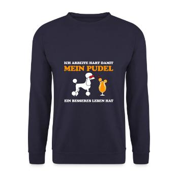 pudel - Unisex Pullover - Navy - Vorne - Alina (178cm) & Michal (187cm)