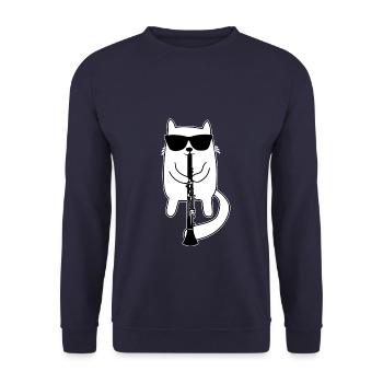 clarinet - Unisex Sweatshirt - navy - Front - Alina (178cm) & Michal (187cm)