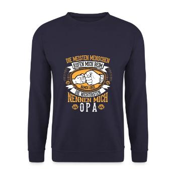 Grandfather - Unisex Sweatshirt - navy - Front - Alina (178cm) & Michal (187cm)