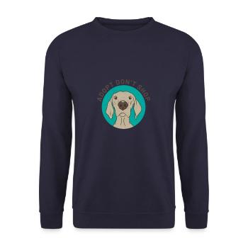 Adopt dont shop - Unisex Sweatshirt - navy - Front - Alina (178cm) & Michal (187cm)
