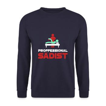 Physiotherapy Physio Physiotherapist Therapist - Unisex Sweatshirt - navy - Front - Alina (178cm) & Michal (187cm)