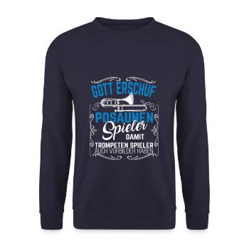 Posaune - Unisex Pullover - Navy - Vorne - Alina (178cm) & Michal (187cm)