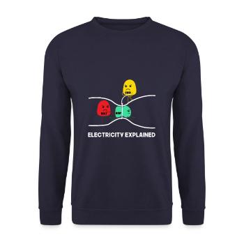 Elektriker Elektrik Elektroniker Handwerker - Unisex Pullover - Navy - Vorne - Alina (178cm) & Michal (187cm)