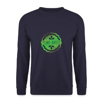 plant based veganer - Unisex Pullover - Navy - Vorne - Alina (178cm) & Michal (187cm)