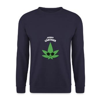 Hobby Gardener Hashish Hemp Weed Gifts Pothead - Unisex Sweatshirt - navy - Front - Alina (178cm) & Michal (187cm)