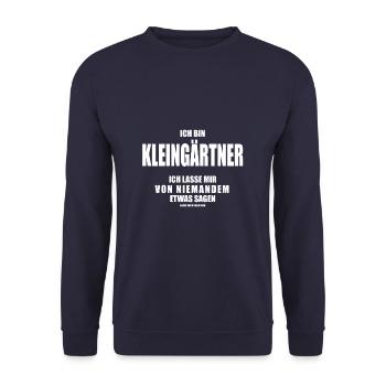 Kleingarten Kleingärtner Design - Unisex Pullover - Navy - Vorne - Alina (178cm) & Michal (187cm)