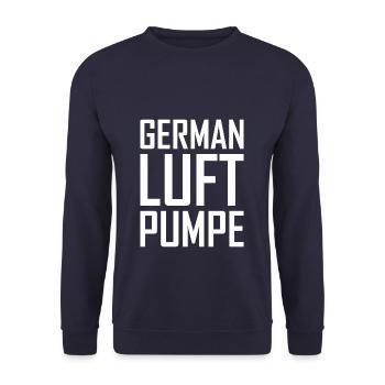 German Luft Pumpe - Unisex Pullover - Navy - Vorne - Alina (178cm) & Michal (187cm)