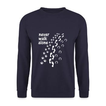 Ne marchez jamais seul - Sweat-shirt Unisexe - marine - Devant - Alina (178cm) & Michal (187cm)
