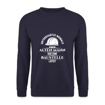 Bauleiter Bauherr Baustelle Helm Beruf Geschenk - Unisex Pullover - Navy - Vorne - Alina (178cm) & Michal (187cm)