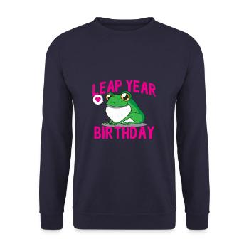 leap year birthday - Unisex Sweatshirt - navy - Front - Alina (178cm) & Michal (187cm)