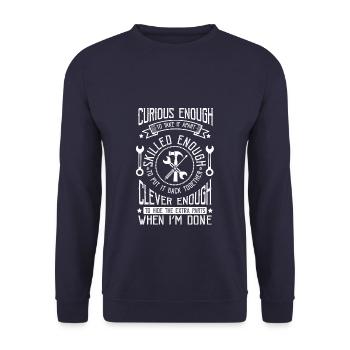 Mécanicien mécanicien de véhicules - Sweat-shirt Unisexe - marine - Devant - Alina (178cm) & Michal (187cm)