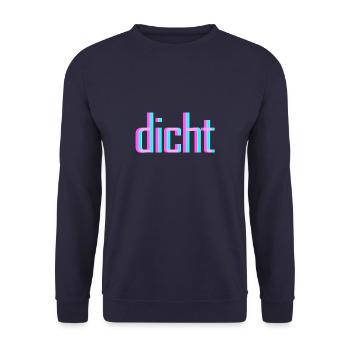 Hacke Dicht Rave Techno Goa Saufen Acid Berlin - Unisex Pullover - Navy - Vorne - Alina (178cm) & Michal (187cm)