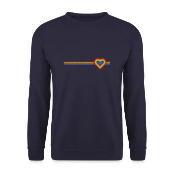 rainbow heart rainbow heart - Unisex Sweatshirt - navy - Front - Alina (178cm) & Michal (187cm)