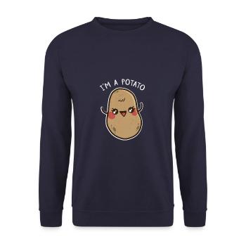 Je suis une pomme de terre - Sweat-shirt Unisexe - marine - Devant - Alina (178cm) & Michal (187cm)