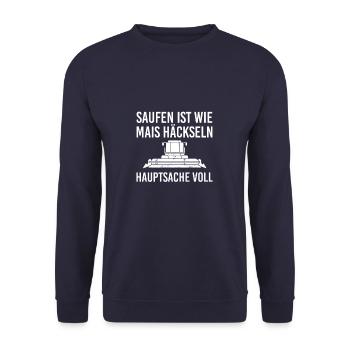 alkohol Bauer - Unisex Pullover - Navy - Vorne - Alina (178cm) & Michal (187cm)