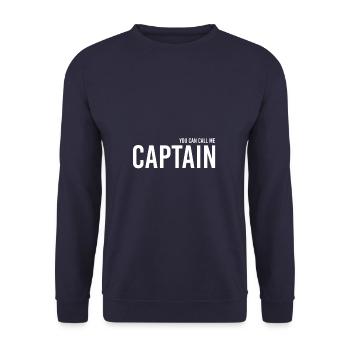 captain - Unisex Sweatshirt - navy - Front - Alina (178cm) & Michal (187cm)