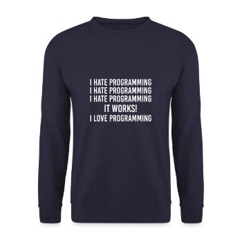 Programmer - Unisex Sweatshirt - navy - Front - Alina (178cm) & Michal (187cm)